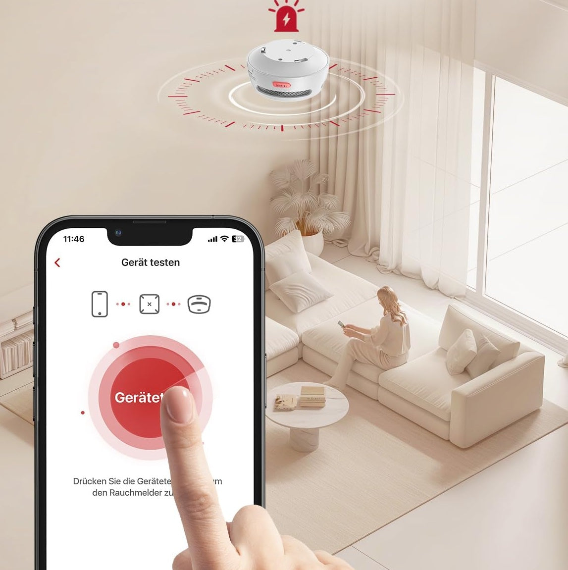 X-Sense Wireless Smart Smoke Detector XS01-M, Compatible with SBS50 Base Station and X-Sense Home Security App