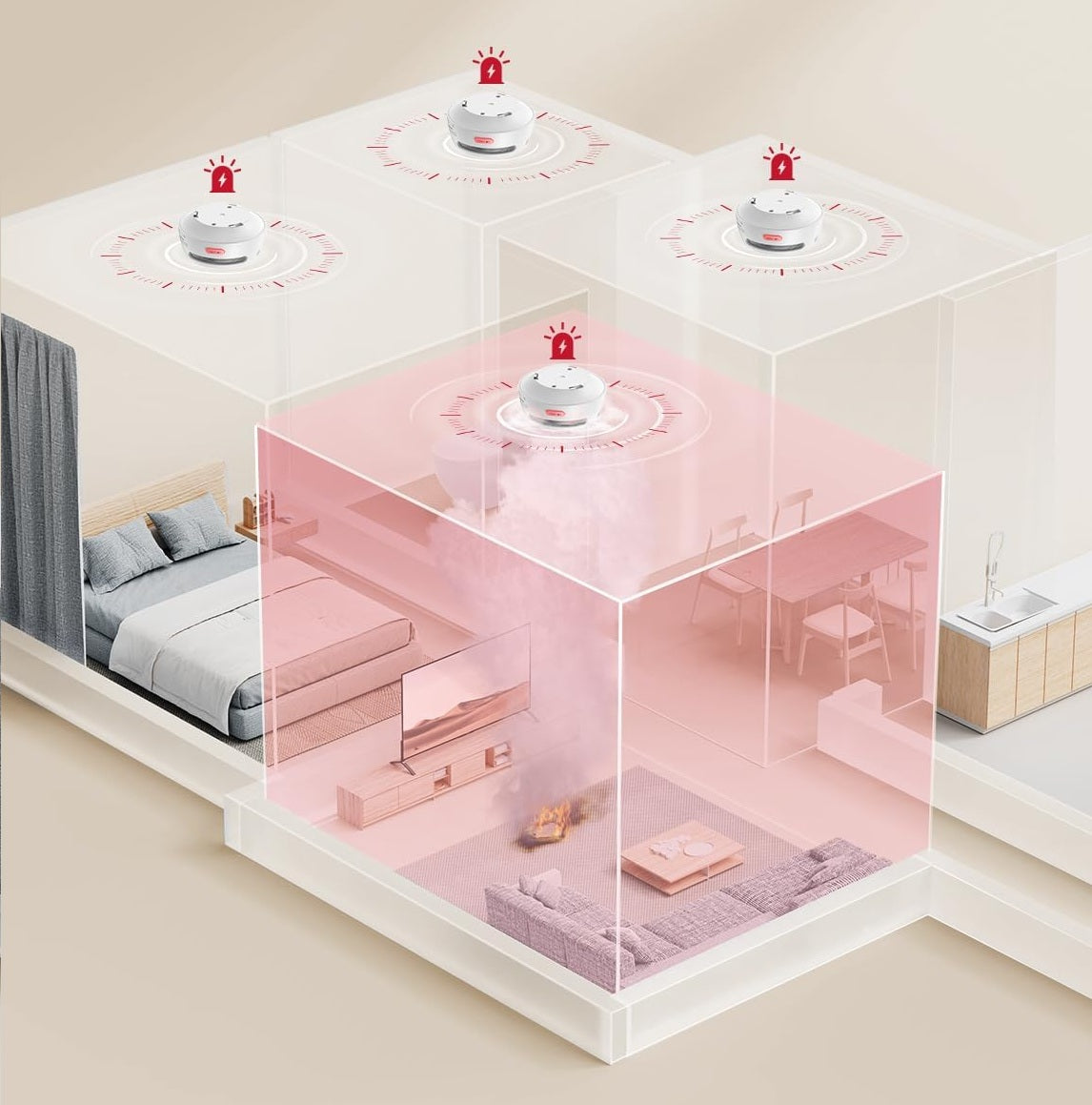 X-Sense Wireless Smart Smoke Detector XS01-M, Compatible with SBS50 Base Station and X-Sense Home Security App