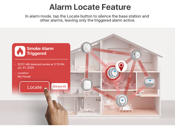 X-Sense SC07-MR Smoke and Carbon Monoxide Detector, Base Station Required