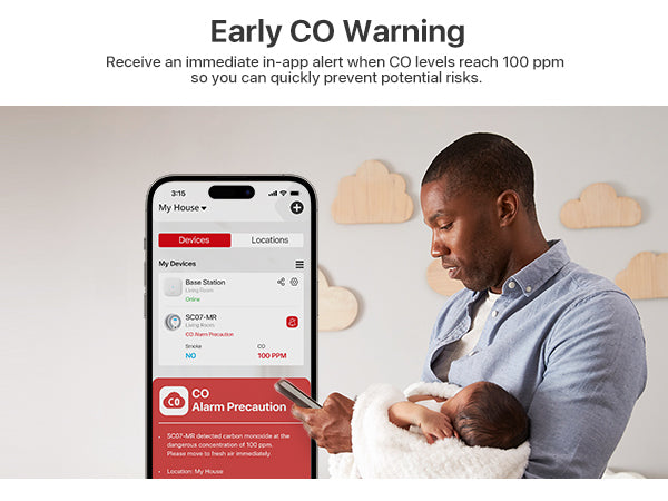 X-Sense SC07-MR Smoke and Carbon Monoxide Detector, Base Station Required