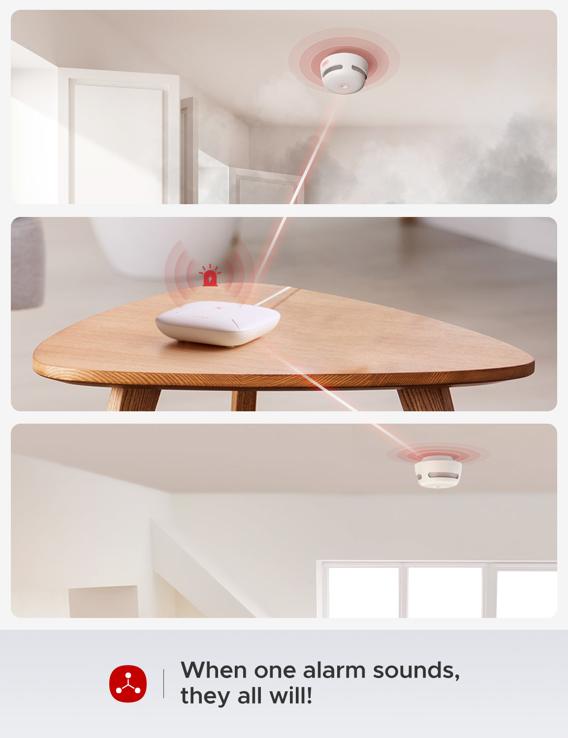 X-Sense Wireless Smart Smoke Detector XS01-M, Compatible with SBS50 Base Station and X-Sense Home Security App