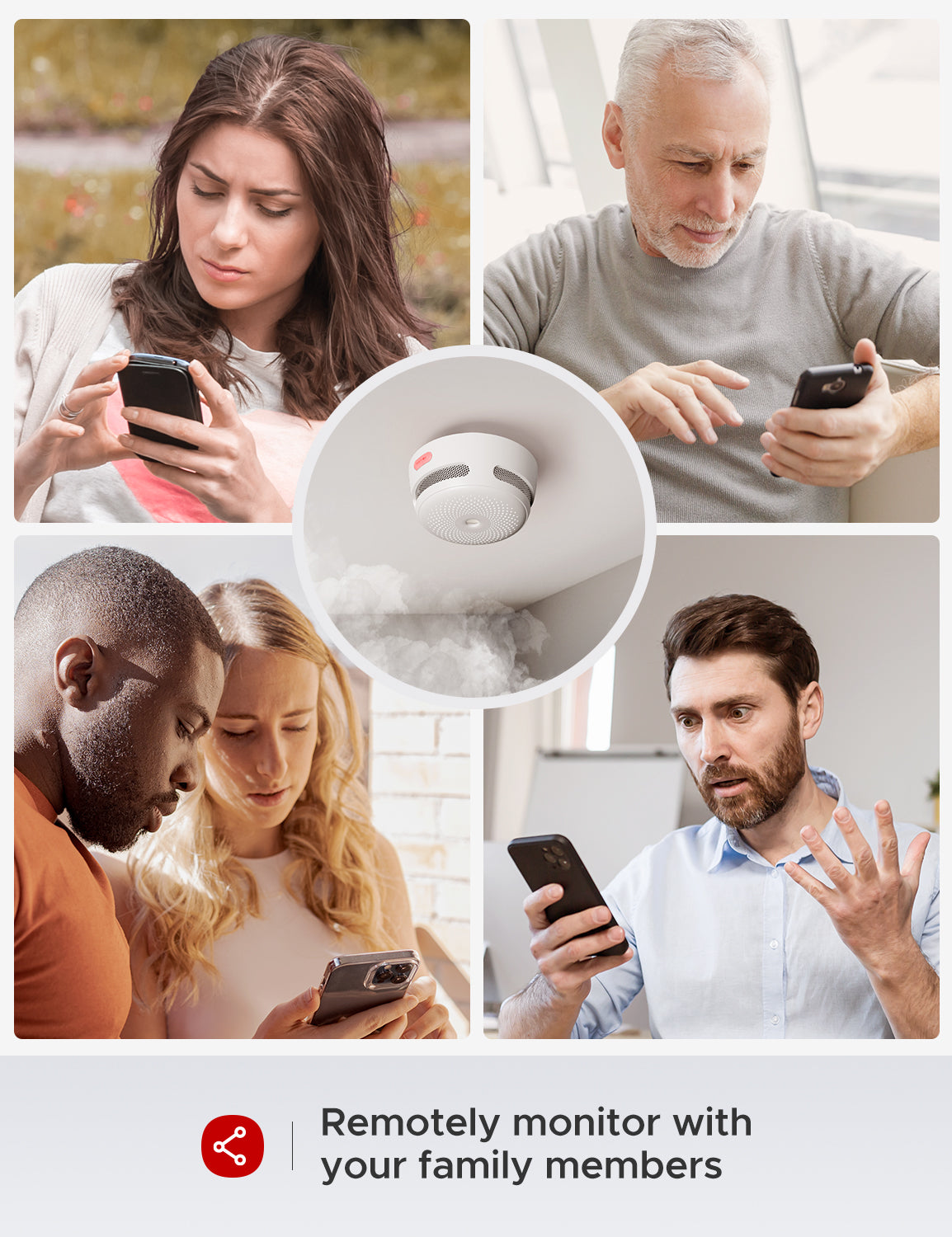 X-Sense Wireless Smart Smoke Detector XS01-M, Compatible with SBS50 Base Station and X-Sense Home Security App