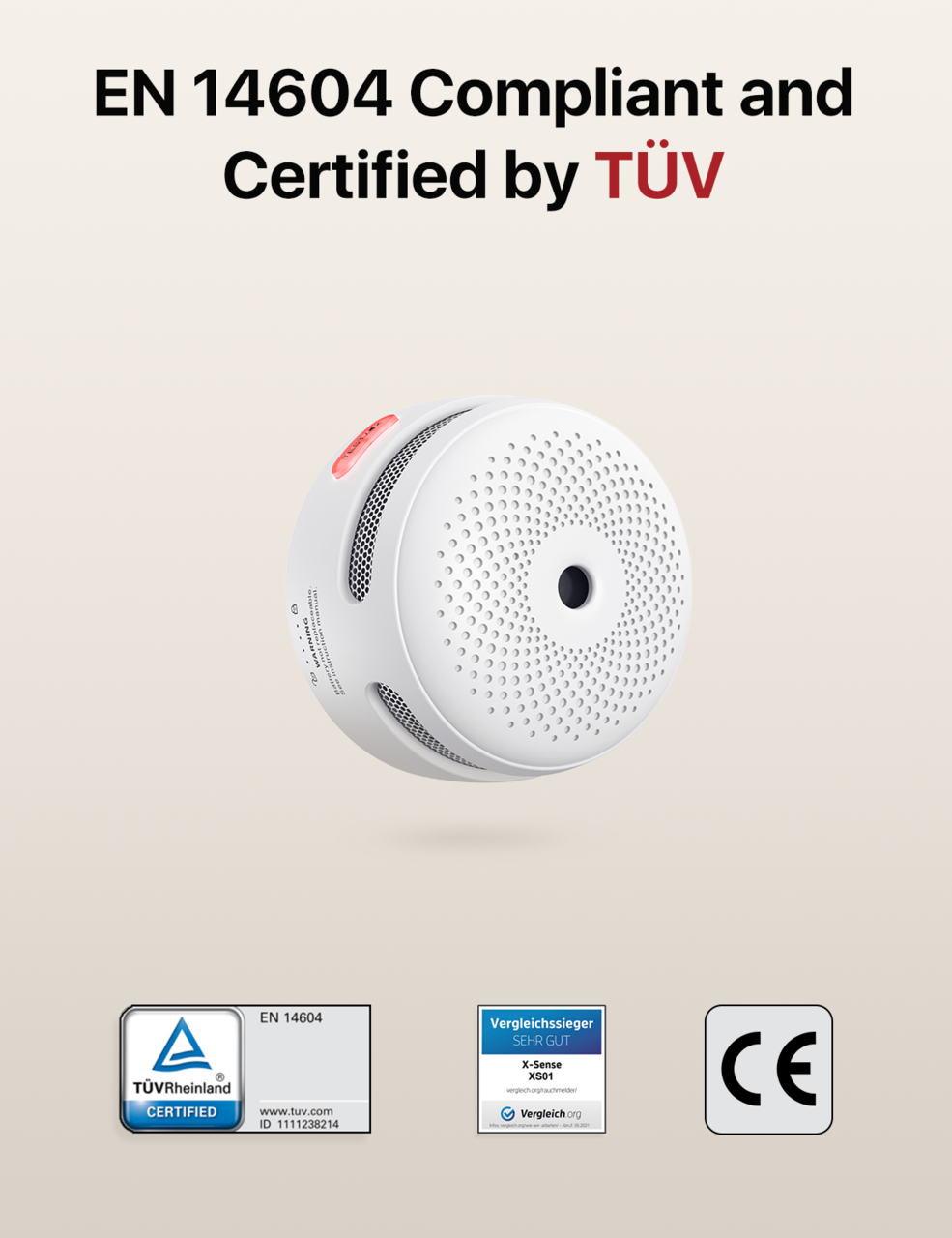 X-Sense XS01 Standalone Smoke Detector with 10 Year Battery